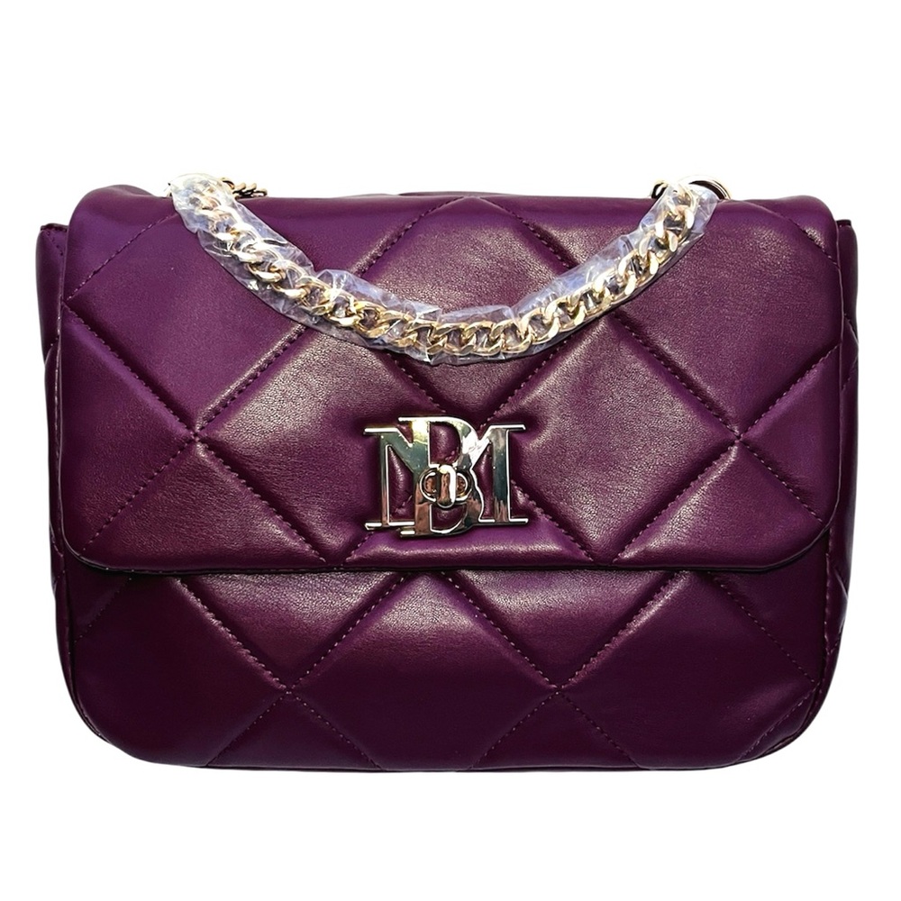 Badgley Mischka NWT Plum Quilted Shoulder Bag